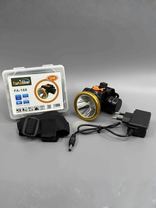 Boshga  LED fanar FA-168, 20W akkumulyatorli fonar, sayohat uchun
