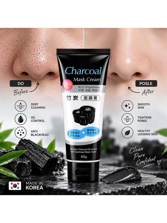 Маска для лица Charcoal Black Mask — от черных точек и очищения пор, 130 г