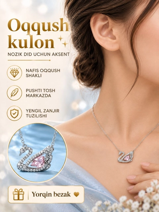 Ayollar va qizlar uchun nafis, nozik bo‘yin zanjiri - 