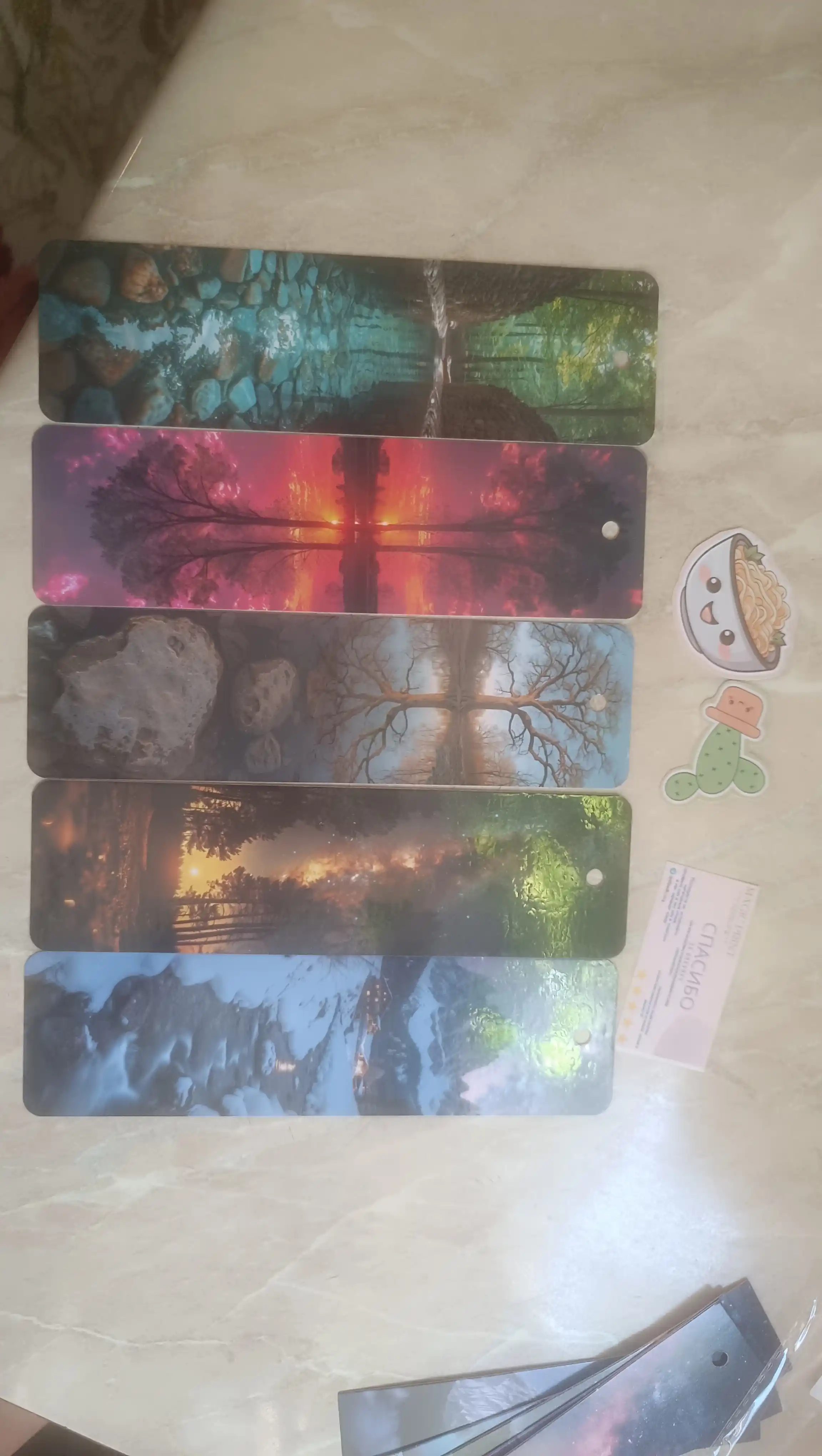Bookmark kitoblar uchun zakladkalar, xatcho'plar 5 dona, 5.5×19sm, laminatsiyalangan