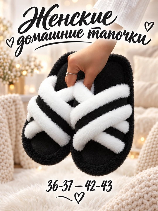 Тапочки женские домашние DIMORE SoftCross, с перекрёстными ремешками, 36-37 — 42-43 - 