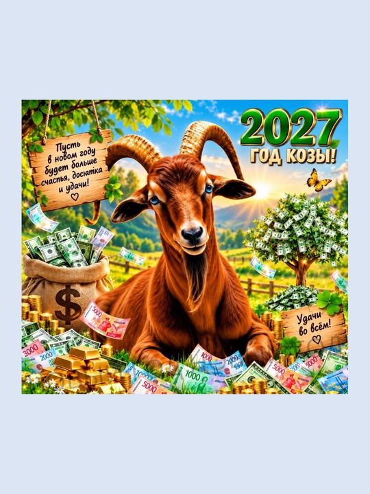 2027-yilning echki muzlatgich magniti ramzi - 