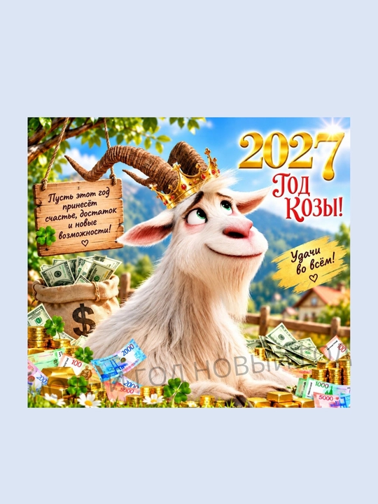 2027-yilning echki muzlatgich magniti ramzi - 