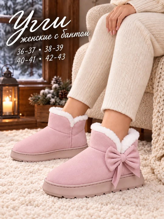 Угги женские DIMORE SnowBelle, утеплённые, с бантом и мехом, обувь женская, 36-37 — 42-43 - 
