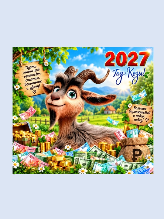 2027-yilning echki muzlatgich magniti ramzi - 