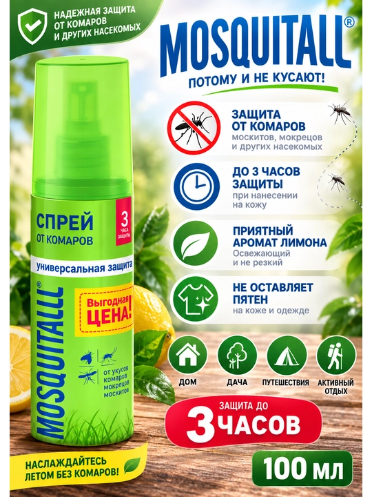 Chivin va qon so‘ruvchi hasharotlar chaqishiga qarshi loson-sprey, 100 ml - 