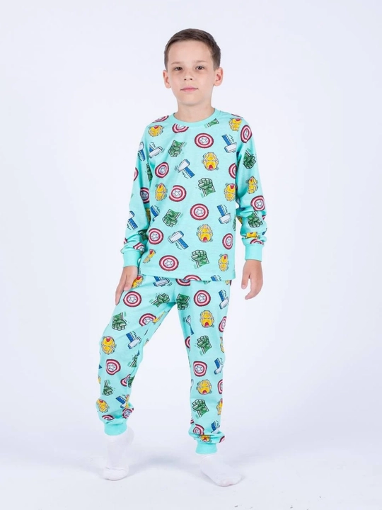 O‘g‘il bola uchun pijama, 4-8 yosh, yumshoq mato, nafas oluvchi material, bolalar kiyimi - 