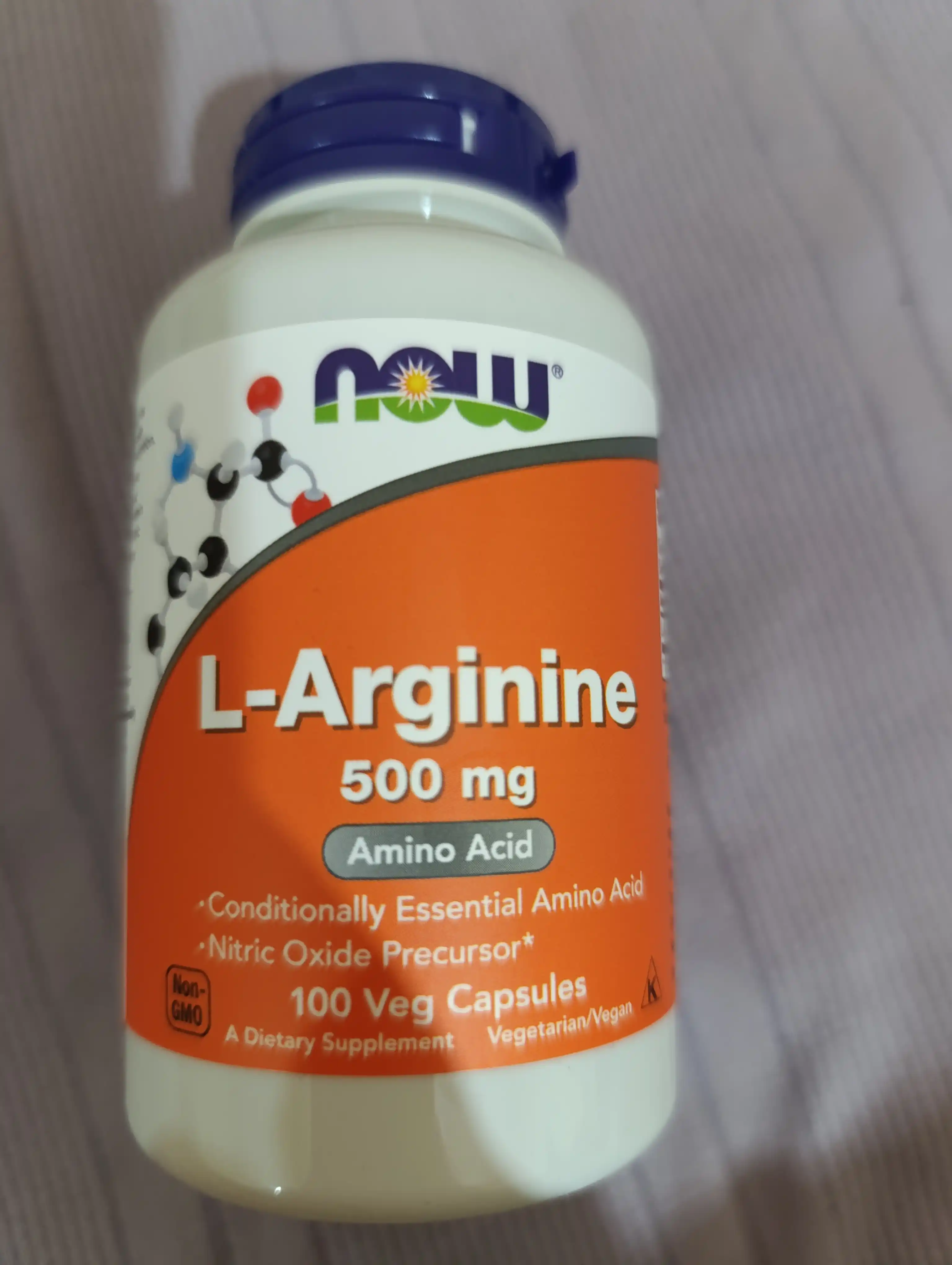 Now Foods, L-аргинин, 500 мг 100 капсул, Халяль