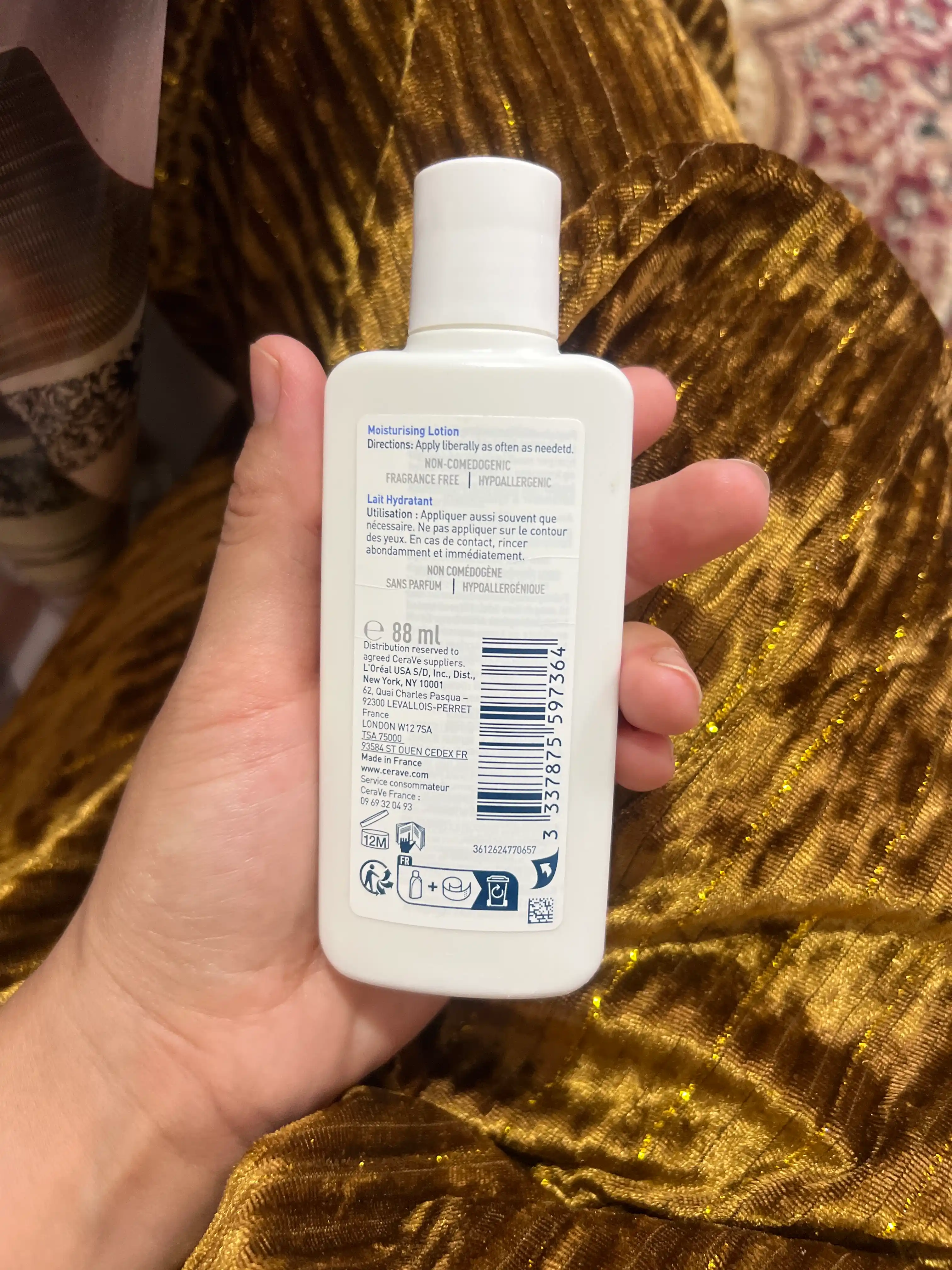 CeraVe Quruq va juda quruq yuz va badan terisi uchun namlantiruvchi losyon, 88 ml