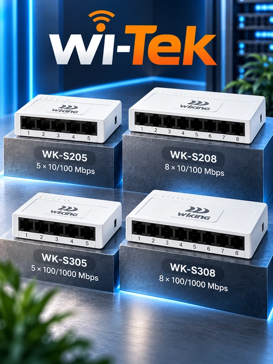 Wi-Tek WK-S205 / WK-S208 / WK-S305 / WK-S308 -неуправляемый Ethernet-коммутатор 5/8 портов - 