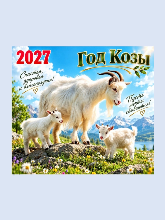 Магнит на холодильник Коза символ года 2027