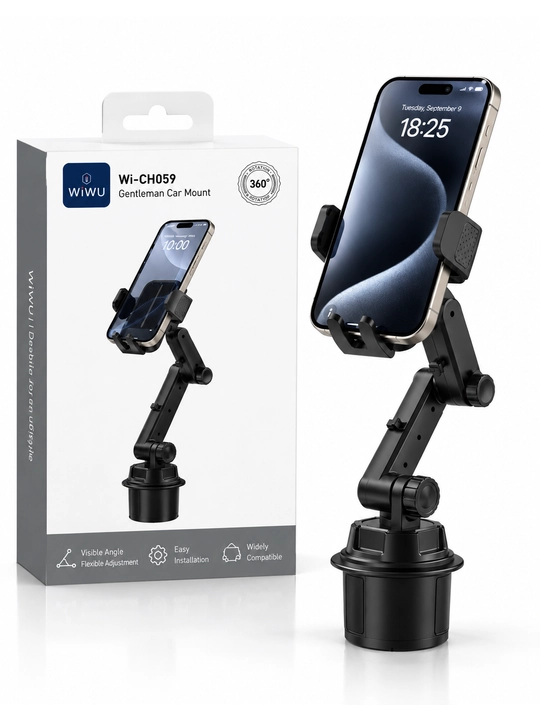 WiWU Wi-CH059 avtomobil telefon ushlagichi, 360° aylanish, sozlanadigan, 4.7–7.2"