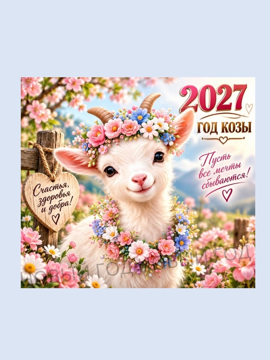 Магнит на холодильник Коза символ года 2027