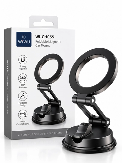 WiWU Wi-CH055 avtomobil uchun magnitli telefon ushlagich, buklanadigan, 360°
