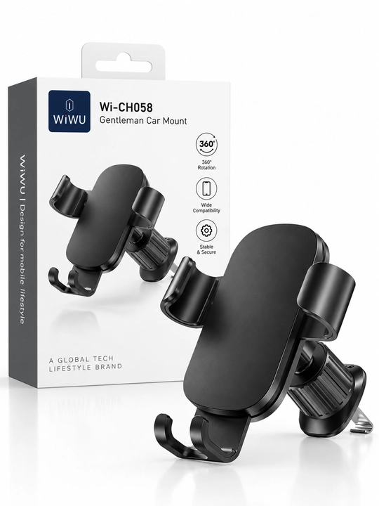WiWU Wi-CH058 avtomobil uchun telefon ushlagich, havo panjarasiga, 360°