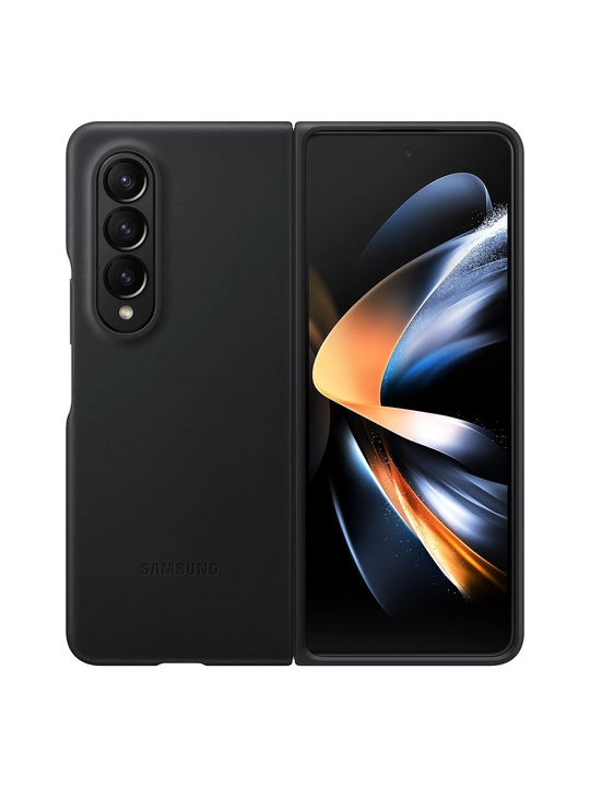 Кожаный чехол Samsung Galaxy Z Fold4 черный - 