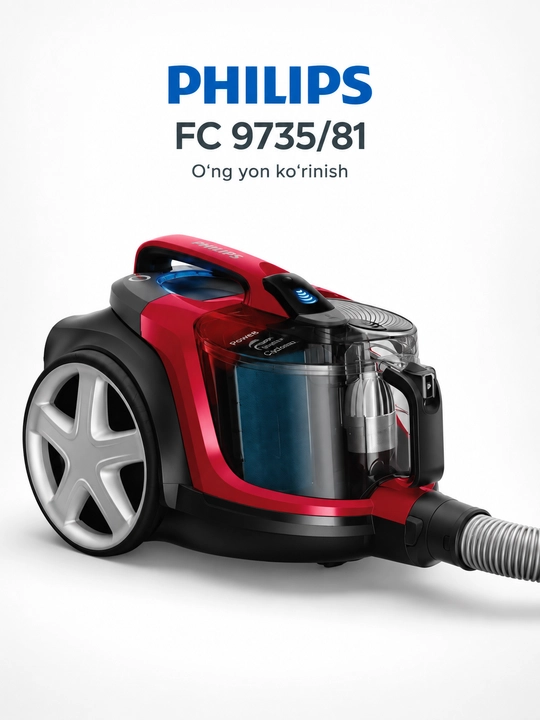 Philips FC9735/81 PowerPro Expert changyutgich, 1800 W, 2 l, H13 filtr, turbocho‘tka