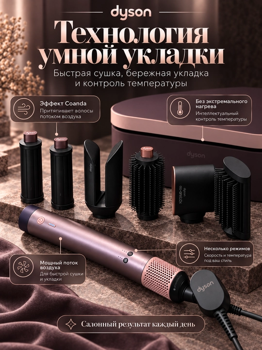 Dyson Airwrap HS09, мультистайлер, фен стайлер, Co-anda 2x, HS09, Bluetooth, 6 в1, 1700 Вт
