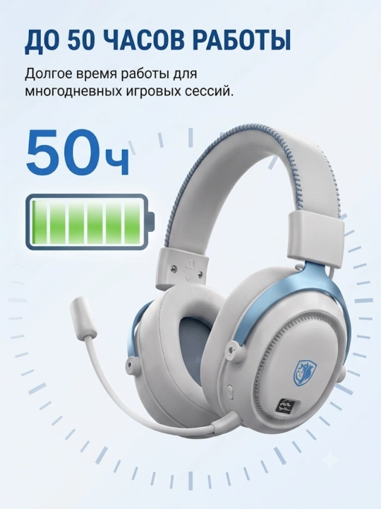 Sades 812 Pro — беспроводная игровая гарнитура с ENC-микрофоном и RGB-подсветкой