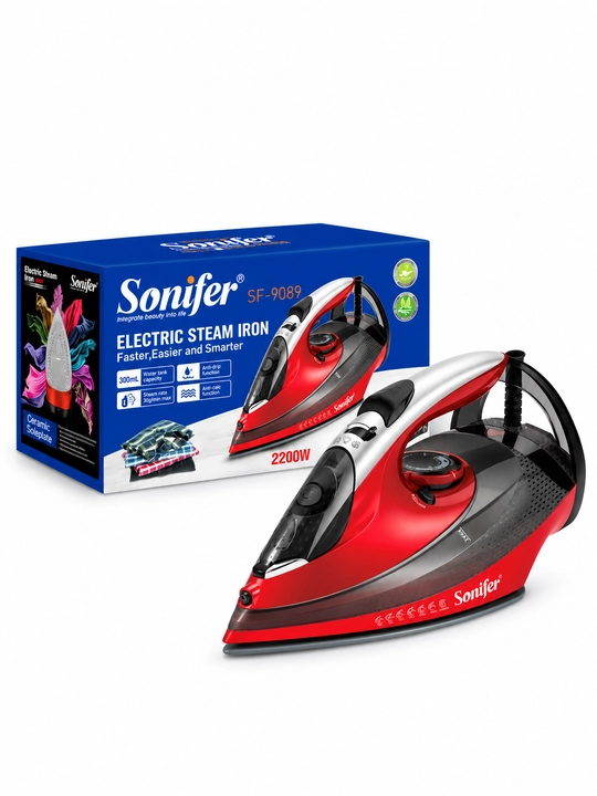 Sonifer SF-9089 bug‘ dazmoli, 2200 Vt, 300 ml sig‘imli, kiyimlarni dazmollash uchun