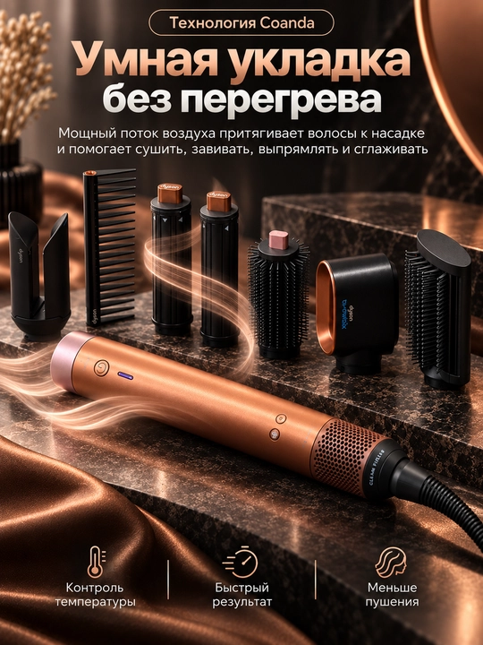 Dyson Airwrap HS09, мультистайлер, фен стайлер, Co-anda 2x, HS09, Bluetooth, 6 в1, 1700 Вт
