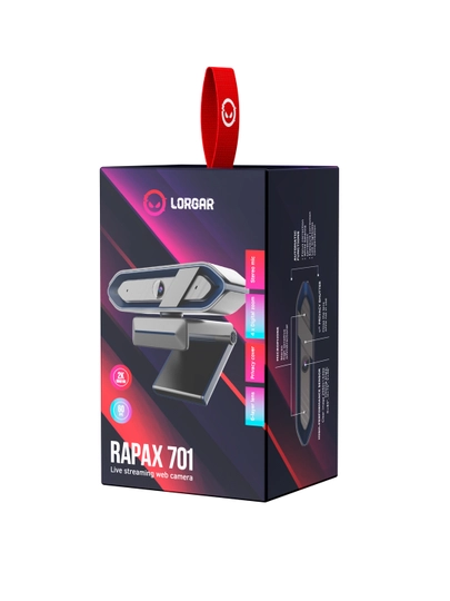 Lorgar Rapax QUAD HD 2560x1440p veb kamera, sozlash dasturi, Plug&Play