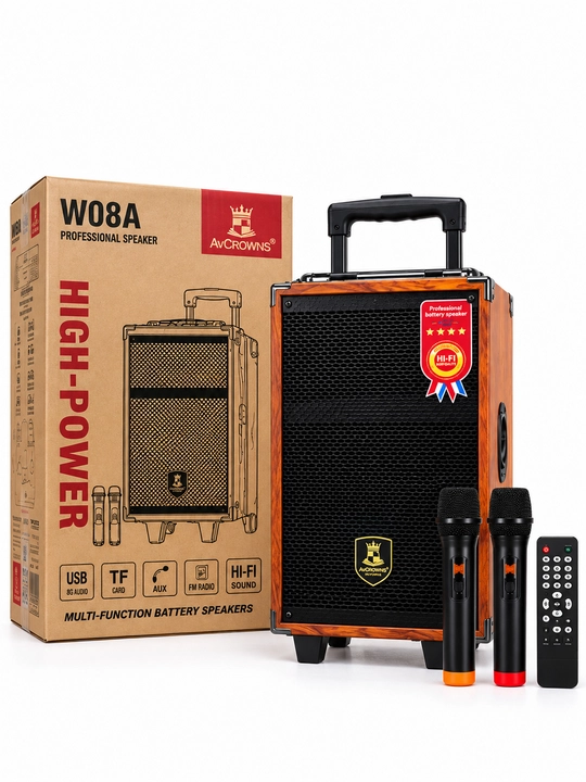 Колонка караоке BAAB B-Q12 с 2 беспроводными микрофонами