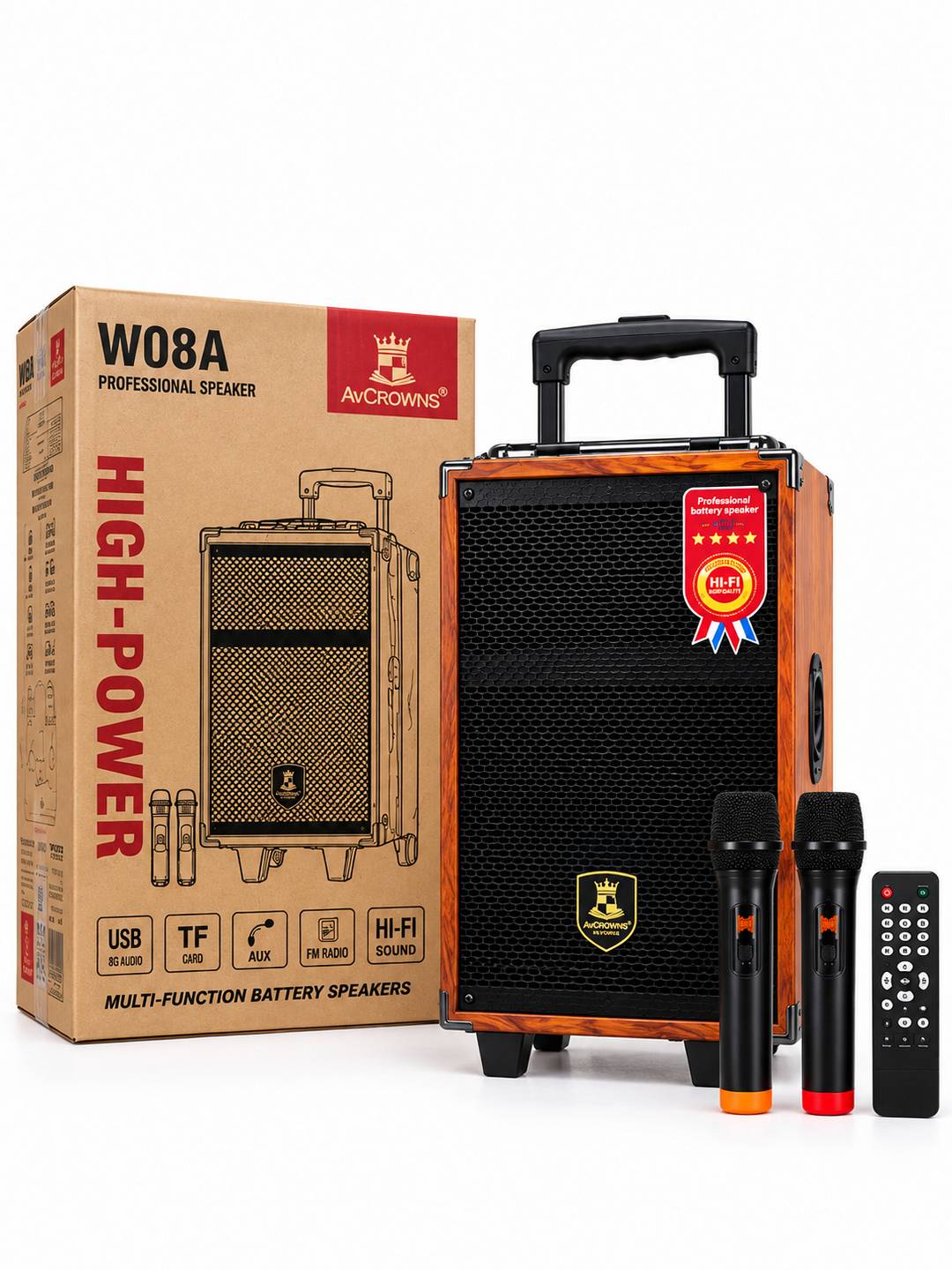 Колонка караоке BAAB B-Q12 с 2 беспроводными микрофонами