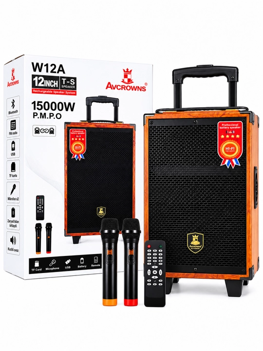 Колонка караоке BAAB B-Q12 с 2 беспроводными микрофонами