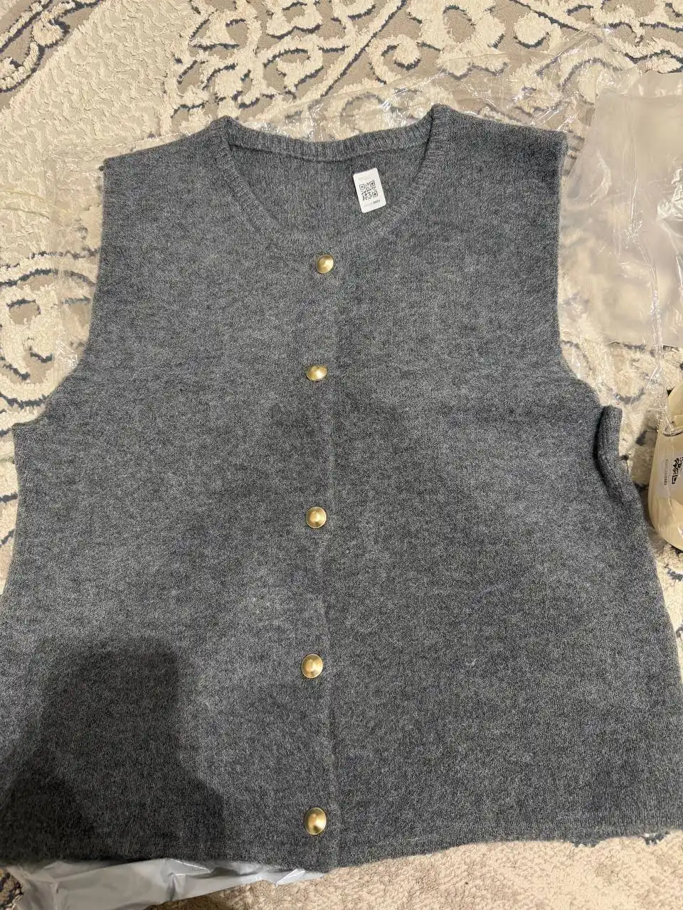 Ayollar trikotaj jileti tugmali Freesize, kuzgi va bahorgi klassik oversize jilet