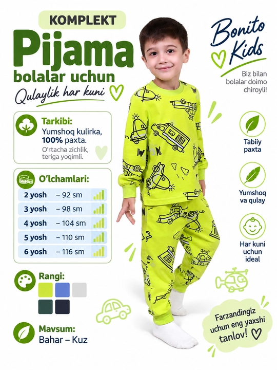 O'g'il bolalar uchun pijamalar - 