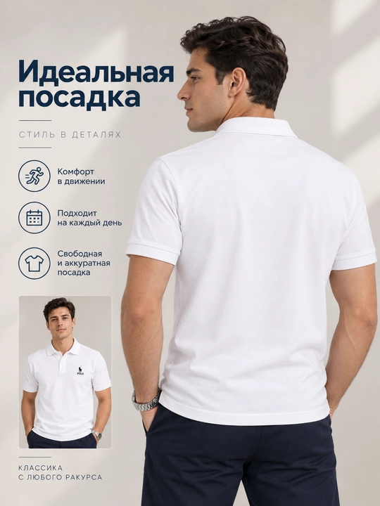 Erkaklar polo, polo futbolka paxta, klassik tugmali, qora oq, L-XXXL