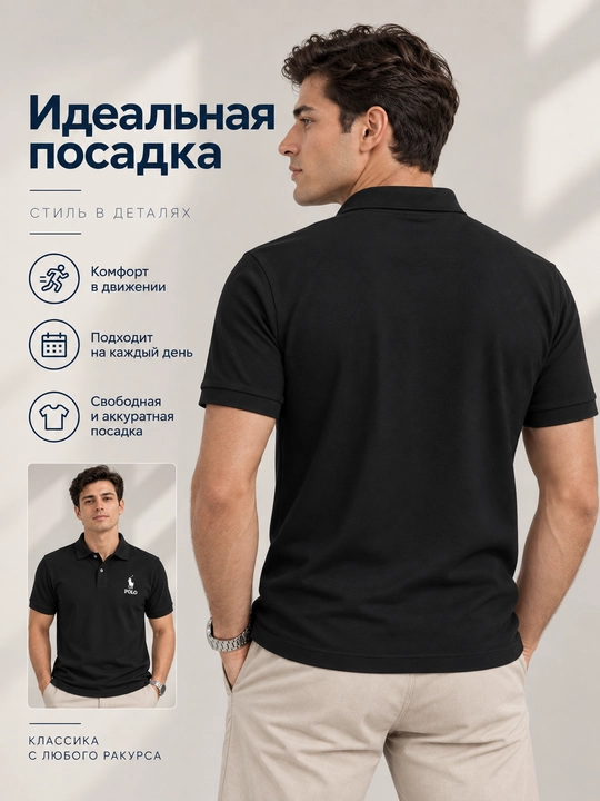 Erkaklar polo, polo futbolka paxta, klassik tugmali, qora oq, L-XXXL