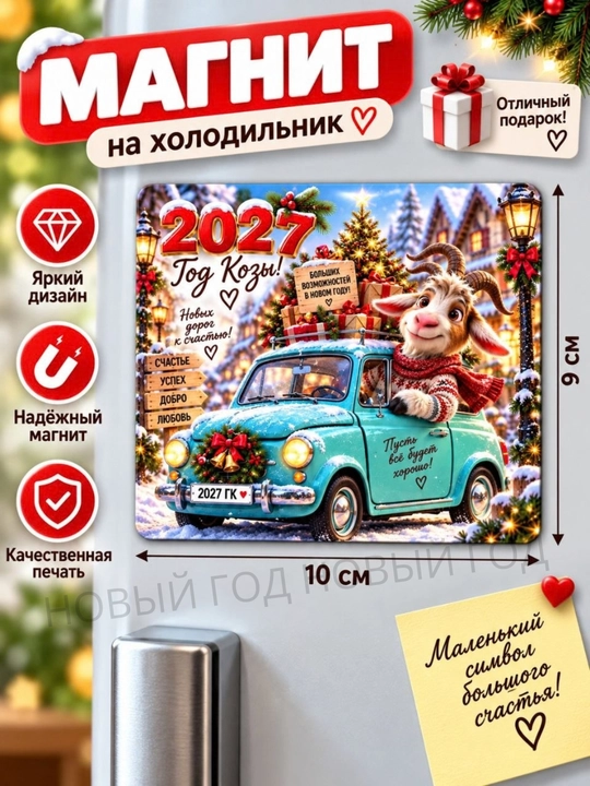 2027-yilning echki muzlatgich magniti ramzi - 