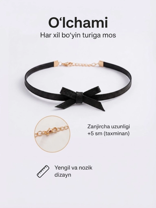 Nafis choker-marjon, metall elementlarga ega zamonaviy dizayn