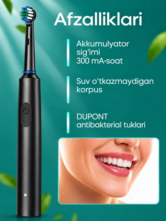 Elektron tish chotka 6 rejim, 4 nasadka, zubnaya shetka Oral-B, bolalar tish cho‘tkasi