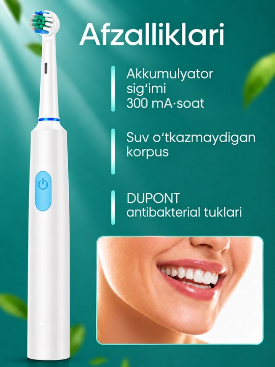 Elektron tish chotka 6 rejim, 4 nasadka, zubnaya shetka Oral-B, bolalar tish cho‘tkasi