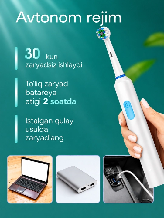 Elektron tish chotka 6 rejim, 4 nasadka, zubnaya shetka Oral-B, bolalar tish cho‘tkasi