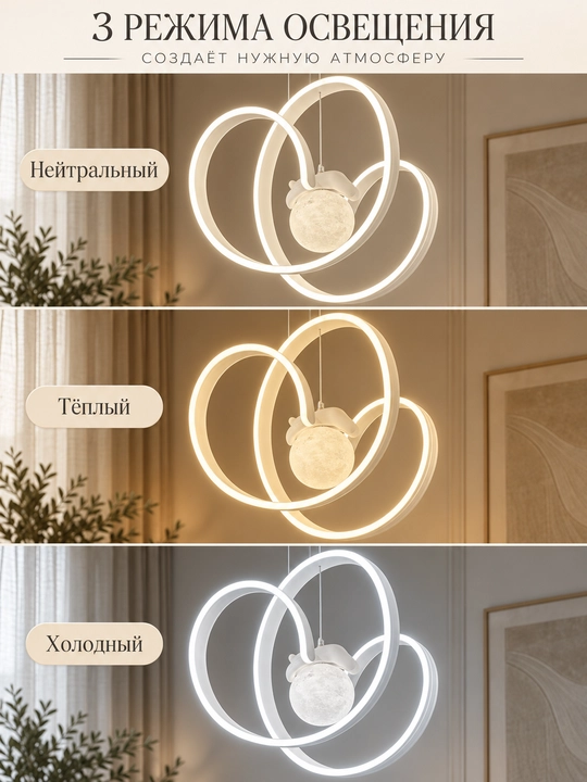 Osma LED qandil, 3 xil yorug‘lik rejimi, balandligi sozlanadi, 15 m² gacha