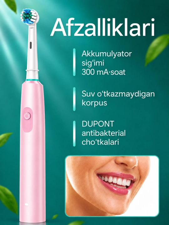 Elektron tish chotka 6 rejim, 4 nasadka, zubnaya shetka Oral-B, bolalar tish cho‘tkasi