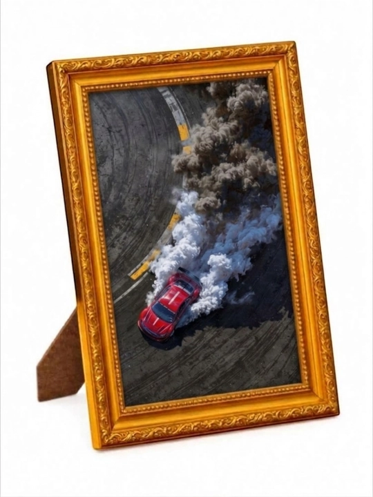 Qizil sport avtomobili drift dekorativ ramkali kartina, 25x33 sm