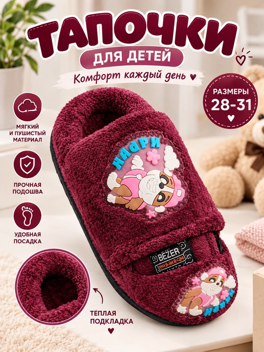 Детские тапочки, домашние тапочки, теп - 