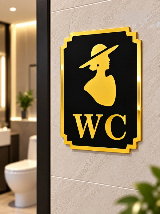 Hojatxona uchun devoriy WC belgisi, erkaklar uchun, dekorativ - 