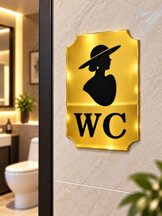 Hojatxona uchun devoriy WC belgisi, erkaklar uchun, dekorativ - 