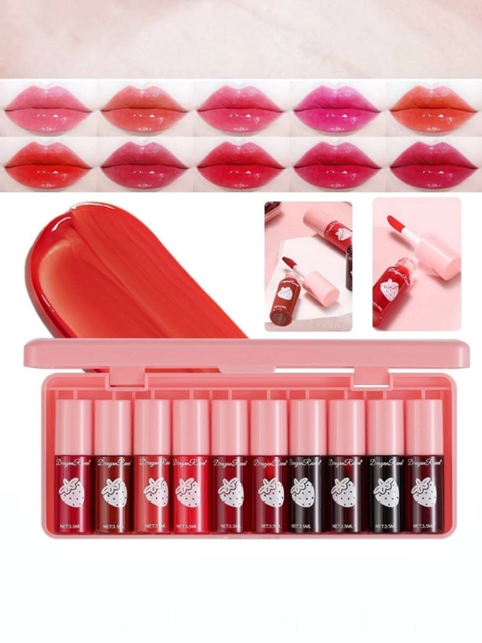 Tint pomada 10 dona lab bo'yog'i to'plami, pomada-tint, Lab uchun tint, tint blesk
