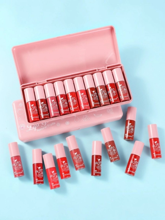 Tint pomada 10 dona lab bo'yog'i to'plami, pomada-tint, Lab uchun tint, tint blesk
