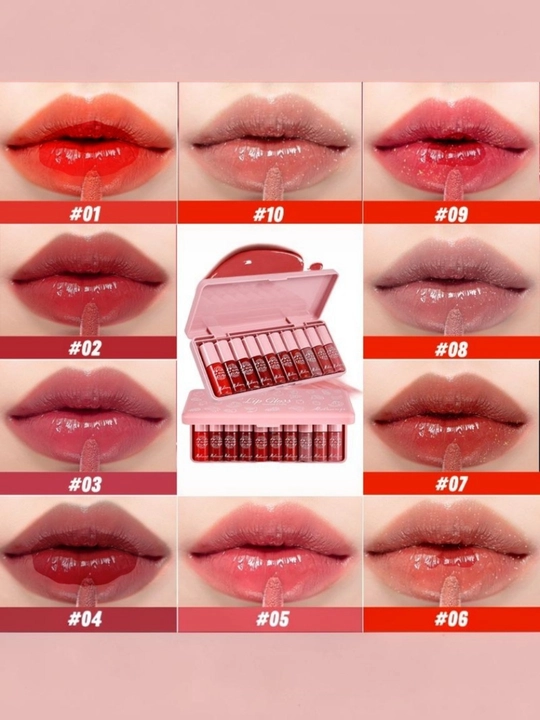 Tint pomada 10 dona lab bo'yog'i to'plami, pomada-tint, Lab uchun tint, tint blesk