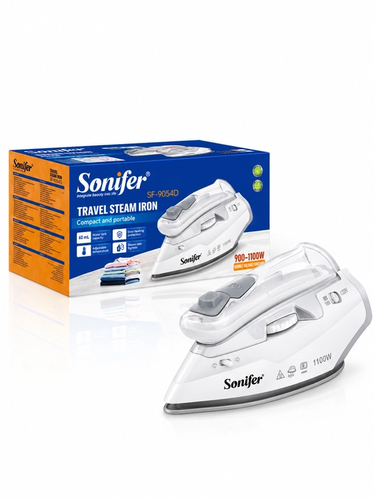 Sayohat uchun bug‘li dazmol Sonifer SF-9054D, 1100 W, 60 ml, ixcham mini dazmol