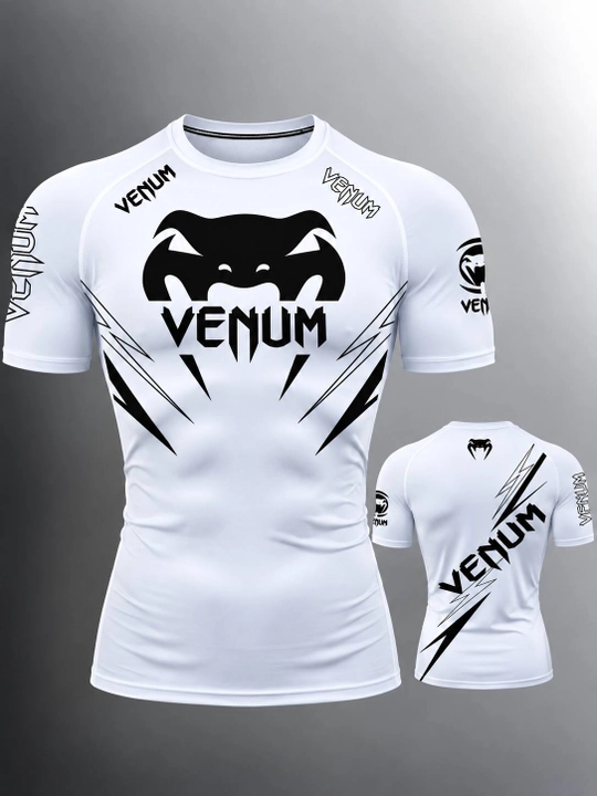 Мужская спортивная компрессионная футболка Venum для MMA, фитнеса и тренировок - 
