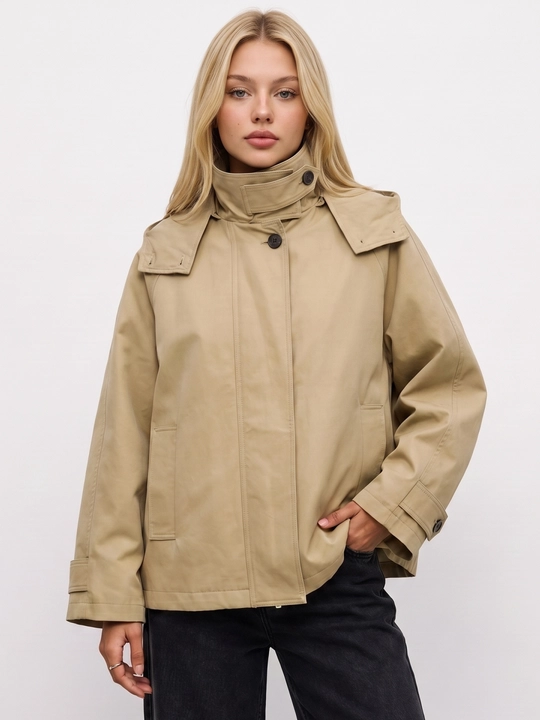 Ayollar vetrovkasi, kapyushonli kurtka, trench oversize, M–4XL — ELLY FASHION